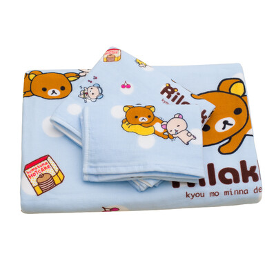 

Легко Детеныши (Rilakkuma) Класс полотенце текстильной хлопка марли ребенок милый мультфильм квадратные полотенца, махровые полотенца 3 комплекта детей городских белый желтый
