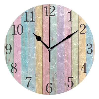 

Wall Clock Rainbow Wall Stripe Round Wall Clock Arabic Numerals Design