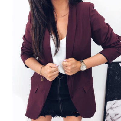 

Women Button Slim Casual Business Blazer Suit Jacket Coat Outwear Varieties IT