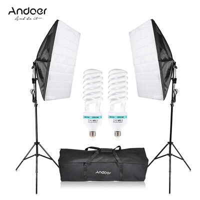 

Andoer Photography Studio Cube Umbrella Softbox Light Lighting Tent Kit Photo Video Equipment 2 135W Bulb 2 Tripod Stand 2