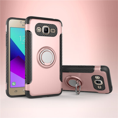 

Fivice Samsung Galaxy J2 Prime case PC metal ring shell magnetic car bracket TPU phone case