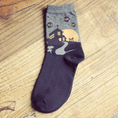 

2Pairs Girls Halloween Fashion style couples socks autumnwinter cotton socks