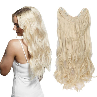 

24" Inch Long Curly Hair U Part One Piece Clip In Hair Extension Synthetic Heat Resistant Hairpiece