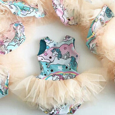 

AU Stock Toddler Kids Girls Unicorn Romper Bodysuit Jumpsuit Outfits Summer Set