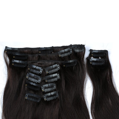 

Amazing Star Brazilian Straight Hair Clip in Human Hair Extensions Virgin Hair Clip in 9PcsSet Can Be Dyed&Bleach