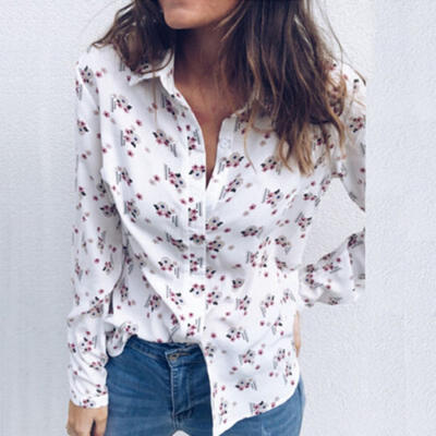 

Fashion Womens Long Sleeve Loose Blouse Casual Shirt Summer Chiffon Tops T-Shirt