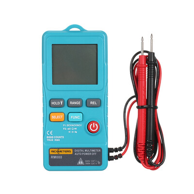

RICHMETERS RM088 Mini Digital Multimeter 8000 Counts Line Frequency True-RMS Flash Light Pocket ACDC Voltage Ohm Meter with Buzze