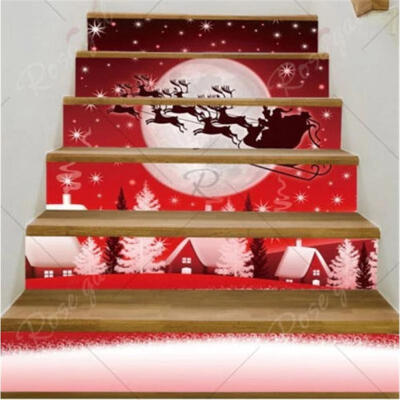 

3D Christmas Decorative Stair Decal Stairway Stickers Family Stair Riser Decor
