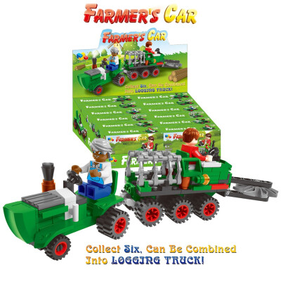 

Agricultural Science Farmers Car DIY Mini 12 Boxes Building Blocks Plastic Compatible With Lego Georgic Toys For Kids Brick Truck