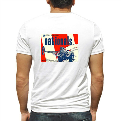 

15th Annual Nationals Drag Race 1969 Indianapolis Racing NHRA White Short Sleeve Shirt