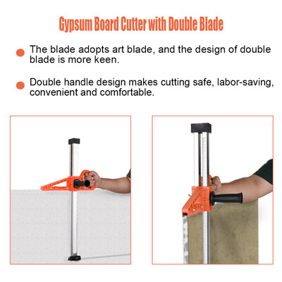 

Manual High Accuracy Portable Gypsum Board Cutter Hand Push Drywall Cutting Artifact Tool with Double Blade&4 Bearings 20-500m