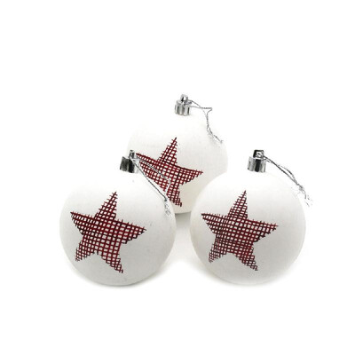 

3Pcs Christmas Balls Baubles Home Party Supplies Xmas Tree Decorations Matte White Balls Christmas Tree Hanging Ornament Decor
