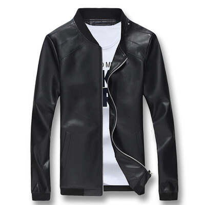 

Fashion Men PU Jackets Autumn 2016 Winter Men Leather Coats Slim Fits Mens Casual Coats Jackets Plus Size 5XL Hot Sale 4 Colors