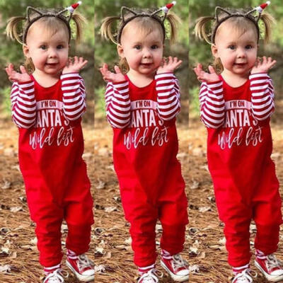 

USA Baby Girl Boy Christmas Long Sleeve Romper Bodysuit Jumpsuit Clothes Outfits