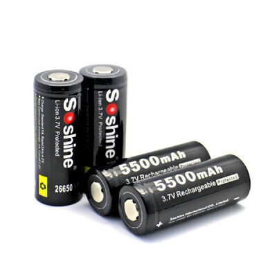 

Soshine Li-ion 26650 Protected Battery 5500mAh 37V 4PCS
