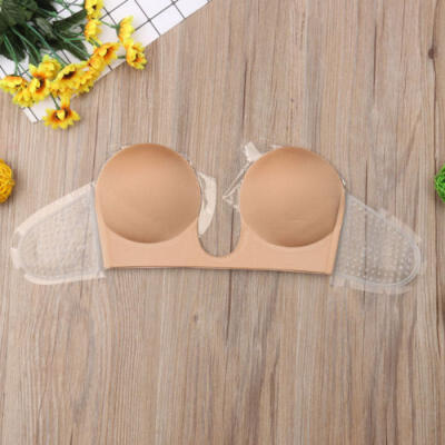 

Backless Plunge Bra Strapless U Shape Adhesive Silicone Invisible Push up Bra