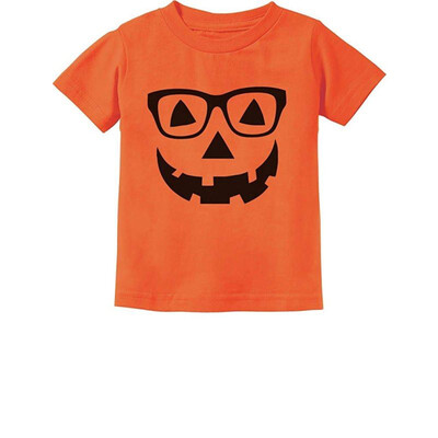 

Cute Little Geeky Pumpkin Halloween Jack O Lantern ToddlerInfant Kids T-Shirt