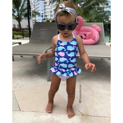 

Summer Kids Baby Girls Tutu BIkini Swimwear Swimsuit Whale Bathing Suit Beach
