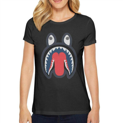 

Funny Shark face Teeth Women tee Shirt Cotton Leisure T-Shirts