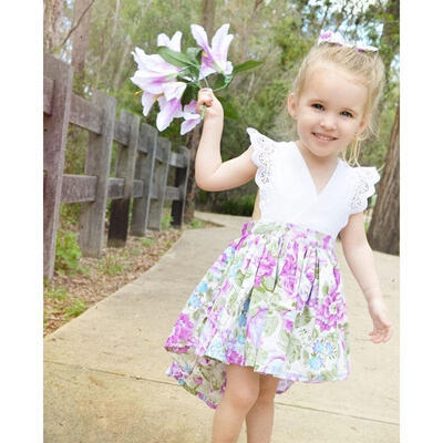 

Infant Baby Girls Little Big Sister Matching Clothes Romper T-shirt Dress
