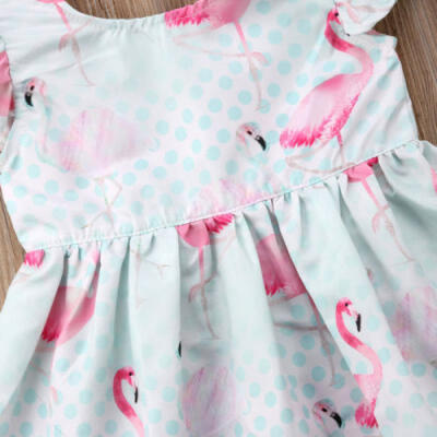 

Fashion Toddler Kid Baby Girl Party Flamingo Dress Clothes Sundress Summer 6M-5T