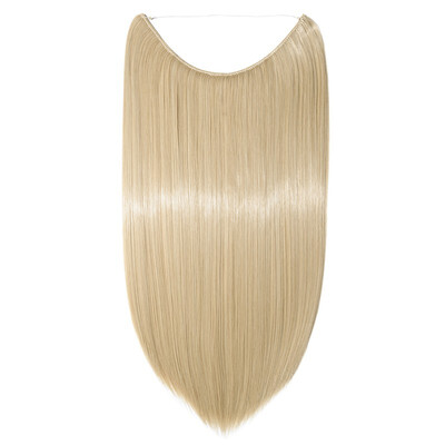 

Invisible Wire No Clips in Hair Extensions Secret Fish Line Hairpieces Silky Straight real natural Synthetic