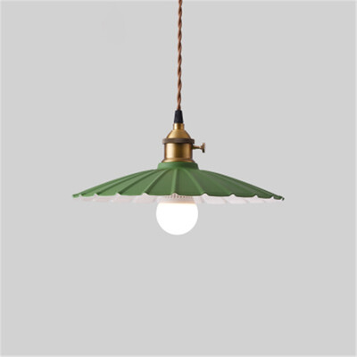 

Baycheer HL486943 Indoor 984 Inches Width White Scalloped Shade Mini Pendant Light in Rust Color