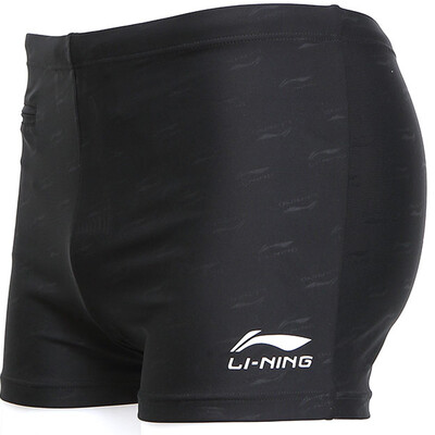 

Li Ning LI-NING swimming trousers men's flat swim trunks high-grade digital printing hot spring swimsuits men's swimsuit LSSL097 black XL