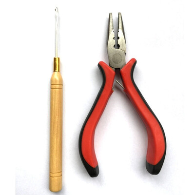 

MicroRing Beads& I Tips Hair Extension Feather Hair Extensions Tool Kit Pliers Hook
