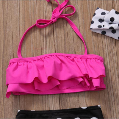 

3Pcs Toddler Kids Baby Girls Swimsuit Swimwear Bathing Suit Tankini Bikini Set