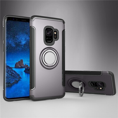 

Fivice Samsung Galaxy S9 case PC metal ring shell magnetic car bracket TPU phone case