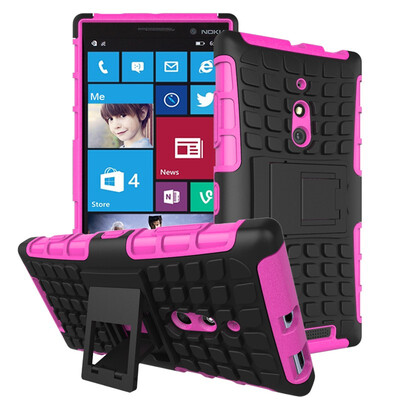

Fivice Nokia Lumia 830 Case TPU anti-fall tire pattern back clip bracket phone case