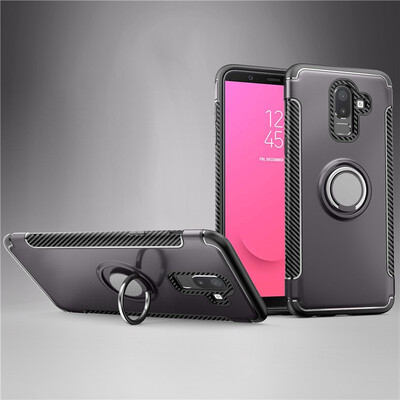 

Fivice Samsung Galaxy J8 2018 case PC metal ring shell magnetic car bracket TPU phone case