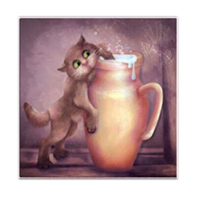 

UpperX 5D DIY Diamond Painting Kit Embroidery Cross Stitch Kit Arts Home Wall Decor Craft Naughty Cat