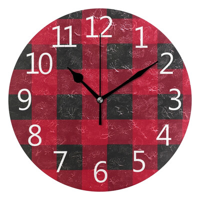 

Wall Clock Lattice Pattern Round Wall Clock Arabic Numerals Design