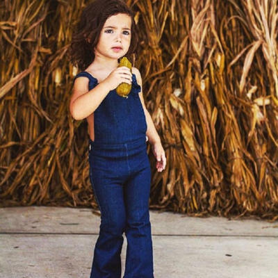 

Toddler Kids Girls Denim Strap Bib Pants Romper Jumpsuit Playsuit Clothes 1-6Yrs