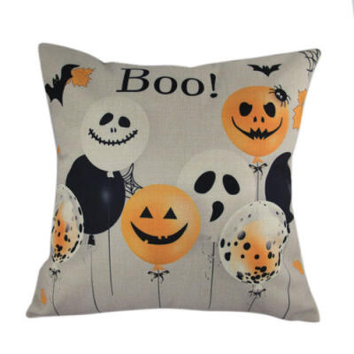 

Halloween Pillow Case Flax Cotton Linen Square Throw Cushion Cover Home Decor