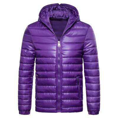 

Mens Fashion Casual Solid Color Hoodied Side Pockets Long Sleeve Padded Down Jacket