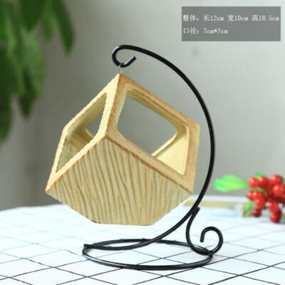 

Iron Hanging Flower Plant Planter Basket Vase for Plant Pot Holder With Ceramics