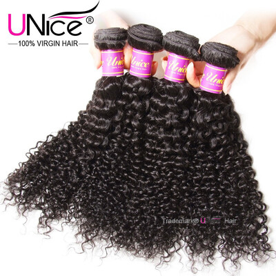 

UNice Hair Extensions Brazilian Virgin Human Hair 3 Bundles Curly