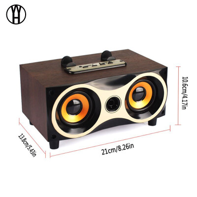 

WH XM-6 Retro style Wireless Bluetooth Wooden Speaker Subwoofer Stero Support FM Radio MP3 AUX USB Handsfree MIC Speakers for Pho