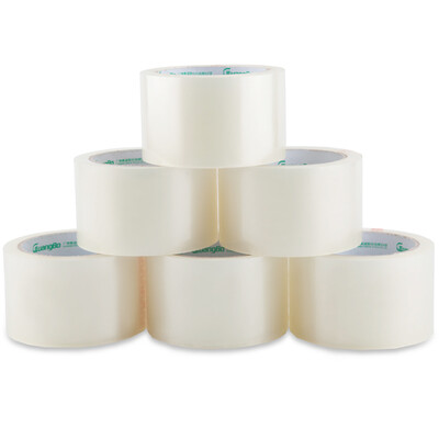 

GuangBo 6 package 60mm 60y transparent sealing wide tape adhesive office supplies FX-29
