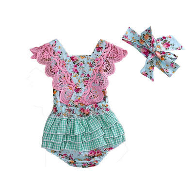 Newborn Infant Kids Baby Girl Floral Clothes Jumpsuit Romper Sunsuit Outfits Set