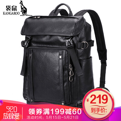 

Kangaroo KANGAROO backpack mens casual large capacity mens bag waterproof scratch-resistant portable backpack male black KMJB0119021