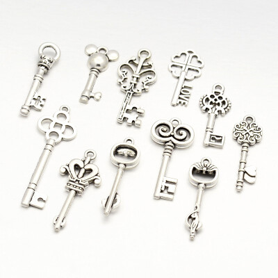 

PH PANDAHALL 6065 Pcs Antique Silver Tibetan Alloy Key Pendant Charms for Bracelet Necklace Jewelry Making