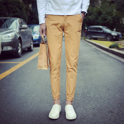 

Law Kun men casual trousers Korean fashion simple casual pants K113 khaki 33