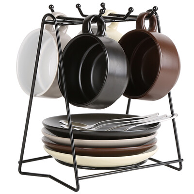 

Unknown Impression matte four-color coffee cup set with a spoon