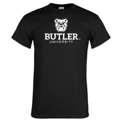 

Butler Black T Shirt Butler University Stacked Bulldog Head Distressed