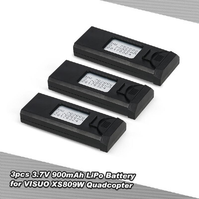 

3pcs 37V 900mAh Rechargeable LiPo Battery for VISUO XS809W FPV Quadcopter