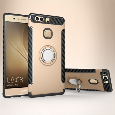 

Fivice Huawei P9 case PC metal ring shell magnetic car bracket TPU phone case